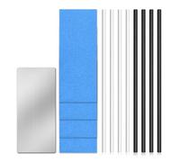 lasuroa 8pcs Snowboard Repair Kit, 6mm Snowboard Base Repair P-Tex Base Filler with 4 Structure Sandpaper 1 Scraper Ptex Ski Wax Repair Tuning Kit for Protecting Ski and Snowboard(Black & White)