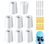 lasuroa 8pcs Vertical Ski Hanger, Ski Wall Mount Holder Gravity Grabber Wall Mount Ski Rack with Screws Expansion Anchors Snowboard Storage Accessories to Store and Display Your Ski Snowboard(White)