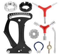 lasuroa 9pcs Bicycle Spokes Wrench Kit, Bicycle Spoke Torque Key Wrench & Tension Meter Gauge Set with Tire Tyre Levers Universal Bike Rim Correct Kit Repair Tools for Wheel Adjustment Maintenance