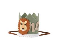 lasuroa Baby First Birthday Crown, Girls 1st Birthday Hat Cute One/1 Year Old Birthday Tiara Lion Decorations Photo Props Headband Accessories Gift for Boy Birthday Party Supplies