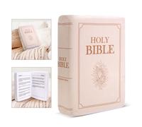 Lasuroa Bible Pillow - 13x8.66x3.54 Inch Velvet Book Shape Plush That Opens Scripture - Khaki Holy Bible Pillow - Cozy Faith Gift for Women Men