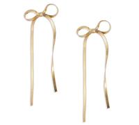 lasuroa Bow Drop Dangle Earrings, Bow Tassel Earrings Long Bow Ribbon Dangle Earrings Bow Knot Earrings Dangle Bow Stud Earrings for Women Wedding Statement Jewelry (Gold), 9,5 x 3,7 cm