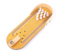 lasuroa Bowling Game, Bowling Toy Wooden Board Mini Arcade Tabletop Game Desktop Bowling Set Small Finger Toys for Men Women Teens Kids