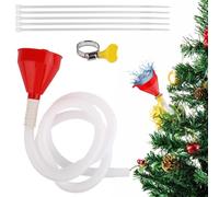 Lasuroa Christmas Tree Watering Kit, Inline Funnel Set with Hose, Cable Ties & Iron Hoop, Plastic, 1.5m Hose