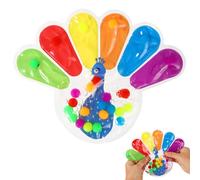 lasuroa Color Sorting Toy, Peacock-Shape Color Matching Sensor Toy Montessori Calm Down Toy Preschool Educational Learning Activity Toy Fine Motor Skill Games Fidget Toy for Toddlers