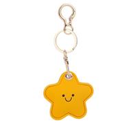 lasuroa Cute Star Leather Keychain Holder, Waterproof Anti-Scratch Hidden GPS Tracker Case Cover Key chain with KeyRing Compatible with Airtag for Wallet Keys Bag Pet Backpack