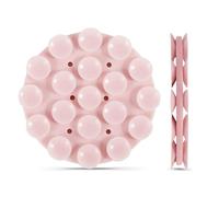 lasuroa Double Sided Suction Phone Mount, Round Silicone Suction Cup Phone Holder Multifunctional Suction Phone Case Self-Adhesive Phone Sticky Grip for Mobile Devices (Light Pink)