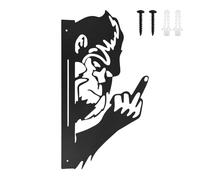 lasuroa Flipping Off Bigfoot Metal Sign, Middle Finger Sasquatch Yard Decor Funny Bigfoot Peek-A-Boo Outdoor Garden Ornaments for Tree Yard Wall Art