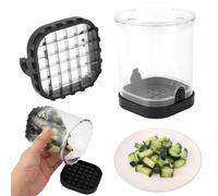 lasuroa Fruit Slicer Cup, Vegetable Chopper Fruit Dicer with Container Detachable Square Blade Vegetable Cutter Dicer Kitchen Gadgets for Strawberry Grape Banana Cucumber