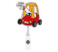 lasuroa Funny Angry Goose Badge Reel, Cute Goose Nurse Badge Reel Retractable ID Card Badges Holders with Alligator Clip Nursing Accessories for RN Nurses Doctors Teachers Students Gifts