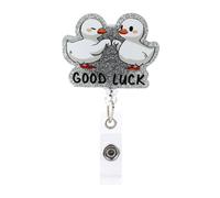 lasuroa Funny Silly Goose Badge Reel, Good Luck Cute Nurse Badge Reel Retractable ID Card Badges Holders with Alligator Clip Nursing Accessories for Nurses Teachers Students Office Workers Gifts