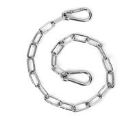 lasuroa Gate Chain Lock, 20 Inch Stainless Steel Gate Link Chain Lock with Both-Ended Carabiners Chain Link Gate Latches for Outdoor Fences, Pet Cages, Dog Horse Goat Cow Corral Supplies