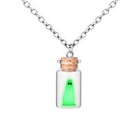 lasuroa Ghost in a Bottle Pendant Necklace, Glow in the Dark Ghost Necklace Adopt a Ghost Necklace Luminous Ghost Necklace Halloween Light Up Necklace for Women and Men