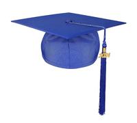 lasuroa Graduation Cap with Tassel, 9.84x9.84 Inch Adjustable Unisex Matte Graduation Cap with 2024 Charm Graduation Hat Decorations for Adults High School and Bachelor Master (Blue)