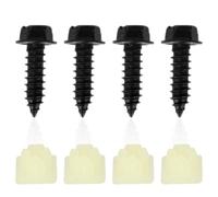 lasuroa License Plate Screw Kit, Include 4pcs Nylon Screw Retainers & 4pcs Black License Plate Screws for Securing Licenses Plates, Covers, Frames