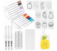 lasuroa Magic Puffy Paint, 3D Drawing Kit Sponge Canvas Sheets for DIY Art Craft Creative Fun Activity Supplies for School Party