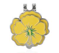 lasuroa Magnetic Golf Ball Marker with Hat Clip, Flower Shape Golf Marker Magnet Cap Hat or Visor Clip Set Sports Bag Decoration Accessories for Women Men Golfer Gift (Yellow)