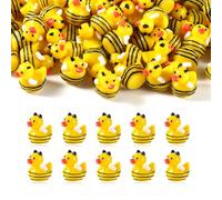 lasuroa Mini Resin Ducks, Small Resin Figures Mini Duck Set Tiny Miniature Ducks Mini Resin Bees Mini Resin Duck Figures for Aquarium Garden Landscape Dollhouse Ornament Potted Decorations