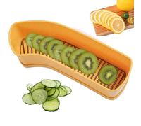 lasuroa Multifunctional Fruit Slicer Cup, Cucumber Cutter Banana Slicer Portable Slicing Tool for Kitchen Fruits Grape Eggs Hot Dogs Quick Meal Prep (Yellow)
