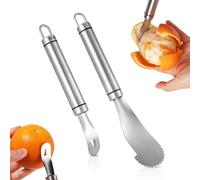 lasuroa Orange Peeler & Grapefruit Peeler, Stainless Steel Orange Peeler Tool Citrus Peeler Long Handle Orange Pomelo Peeler Tool Fruit Opener Remover for Kitchen Gadget Chef Tools, 30111