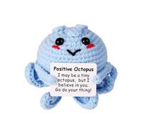lasuroa Positive Octopus Crochet, 2.95 Inch Cute Funny Wool Knitted Octopus Potato Doll with Encouragement Card Creative Octopus Positive Toy for Birthday Party Decoration Gift