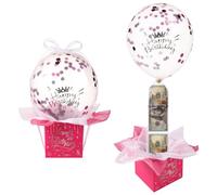 Lasuroa Pull Money Balloon Box for Cash Gift, Funny Happy Birthday Balloon Surprise Set with 36 Pieces, Rose Red, Gift Set, Birthday, Women
