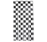 lasuroa Race Car Foil Fringe Curtain Backdrop, 6.56x3.28ft Black & White Checkered Streamers for Racing Car Birthday Party Decorations Photo Booth Props Racing Themed Party Decor