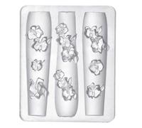 lasuroa Silicone Nail Molds, 3D Flower Nail Charm Moulds Delicate Flower Carving Silicone Template Tools Supplies for Craft Project Women Fingertip Art Decoration