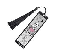 Lasuroa Skeleton Tarot Metal Bookmark with Black Tassels, Gothic Horror Book Marker for Women Men Teens Birthday Halloween Christmas