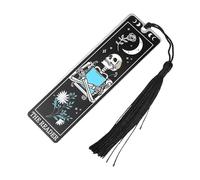 lasuroa Skeleton Tarot Metal Bookmark with Tassel, Gothic Horror Bookmark for Book Lovers Gift Funny Unique Book Reading Accessories for Women Men on Christmas Halloween Birthday