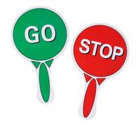 lasuroa Stop and Go Sign with Handle, Plastic Handheld Stop Sign Double Sided Waterproof Hand Held Light Red Green Traffic for Crossing Guard Street Safety Parking Warning