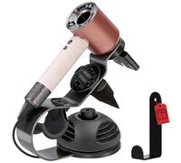 Lasvea Hair Dryer Holder for Supersonic,Pure Cast Iron Magnetic Stand Holder with Power Plug Cable Organizer, Over 50% Thicker Base for Enhanced Stability,4 Magnet Ring