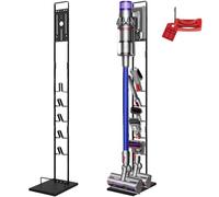 Lasvea Vacuum Stand for Dyson V6, V7, V8, V10, V11, V12, V15 Cordless Cleaners - Heavy Base Metal Bracket Holder with Trigger Lock, On/Off Control Clamp, Accessory & Attachment Storage