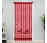 LaSyL Beaded String Curtains for Doorways, Red 39 x 110 inches, Crystal Beads Screens Home Privacy Decor, Suitable for Living Room Partition Closet Doors Hallway Entrance