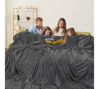 LaSyL Oversized Blanket 120x120 Inches, 10x10 Giant Huge for Bed, Sofa,Travel and Camping, Extra Large Big Soft Fits The Whole Family and Outdoor, Dark Grey