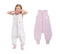 LAT 2 Pack Baby Sleeping Bag with Legs,Summer Sleeping Bag with feet 0.5 TOG,Toddler Cotton Sleep Sacks,for Baby Boys Girls,Baby Wearable Blanket with Zipper(L(2-4T),White Rabbit)