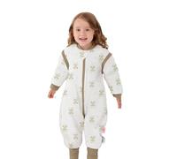 LAT Baby Sleeping Bag with Feet Removable Sleeves,2.5 TOG 100% Cotton Toddler Sleeping Bag with Legs,3-way Zipper Winter Wearable Blanket(Sheep,S)