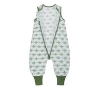 LAT Baby Summer Sleeping Sack with Feet 0.5 Tog, 100% Cotton Muslin Baby Sleeping bag with Legs Sleeveless Toddler Sleep Sack Wearable Blankets for Boy Girl(Green Stripes,1 Pack,S/70(3-12M))