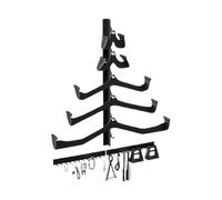 Lat Pull Down Bar Rack | 5 Piece Wall Mounted Home Organization - Cable Organizer and Pulleys - for Handlebars Cables Garage Home