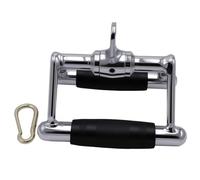 LAT Pull Down Bar,Rotating Press Down Bar,Tricep Rope,Strength Training Double D Row Handle Cable Attachment for Weight Workout,Cable Machine Accessories With Rubber Grips (D Bar Rotate)