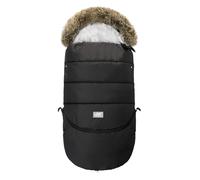LAT Universal Footmuff for Pushchair,Extended and Removable,Winter Cosy Toes Fit Baby Bunting Liner for Stroller,Buggy,Pushchair & Pram Footmuffs,Water & Wind Proof to Protect Infant (Oval,Black)