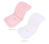LAT Universal Pram Liner, Baby Pushchair Seat Liners, Cotton Double-Sided Use Baby Stroller Cushion Pad, Stroller Seat Pad for Toddler Infant 78x34cm (Pink+White Star)
