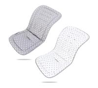 LAT Universal Pram Liner, Baby Pushchair Seat Liners, Cotton Double-Sided Use Baby Stroller Cushion Pad, Stroller Seat Pad for Toddler Infant 78x34cm (Gray+White Star)