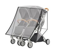 LAT Universal Twins Stroller Raincover Double Rain Cover for Pushchair Side by Side Baby Travel Weather Shields with Canopy and Breathable Vents Fits Most Double Stroller Pushchair Buggy