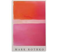 LATAFA Famous Mark Rothko Canvas Painting Mark Rothko《Red and Pink》Wall Art Aesthetic Posters Exhibition Prints for Home Decor Picture 50x70cm Unframed