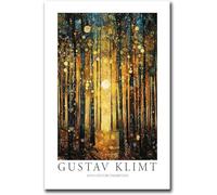 LATAFA Gustav Klimt Prints Sun Forest Trees Canvas Painting Gustav Klimt Wall Exhibition Poster Gustav Klimt Artwork Picture for Home Decor 50x70cm No Frame