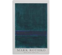 LATAFA Mark Rothko Canvas Painting Mark Rothko《Green Blue Green》Wall Art Aesthetic Posters Exhibition Prints for Home Decor Picture 50x70cm Unframed
