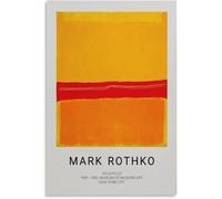 LATAFA Mark Rothko Red Orange Canvas Painting Abstract Wall Art Mark Rothko Poster Modern Prints Aesthetic Picture for Home Decor 50x70cm Frameless