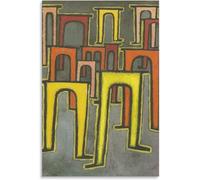 LATAFA Paul Klee《The Viaduct Revolution》Poster and Prints Paul Klee Canvas Wall Art Paul Klee Retro Painting for Home Wall Picture Decor 50x75cm No Frame