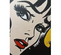 LATAFA Roy Lichtenstein Pop Poster《The Girl》Canvas Painting Abstract Wall Art Roy Lichtenstein Prints Modern Picture for Home Decor 50x75cmx1 Frameless